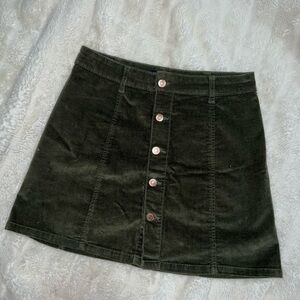 Olive Green Corduroy Skirt